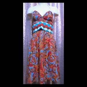 Moulinette Soeurs Orange Bead Halter Dress 0